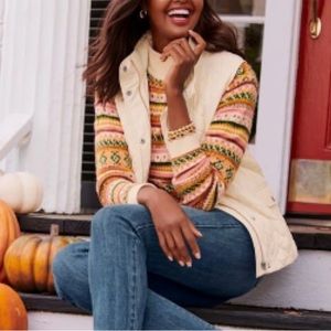 Talbots Pink and Orange Cowl Neck Sweater💋NWT